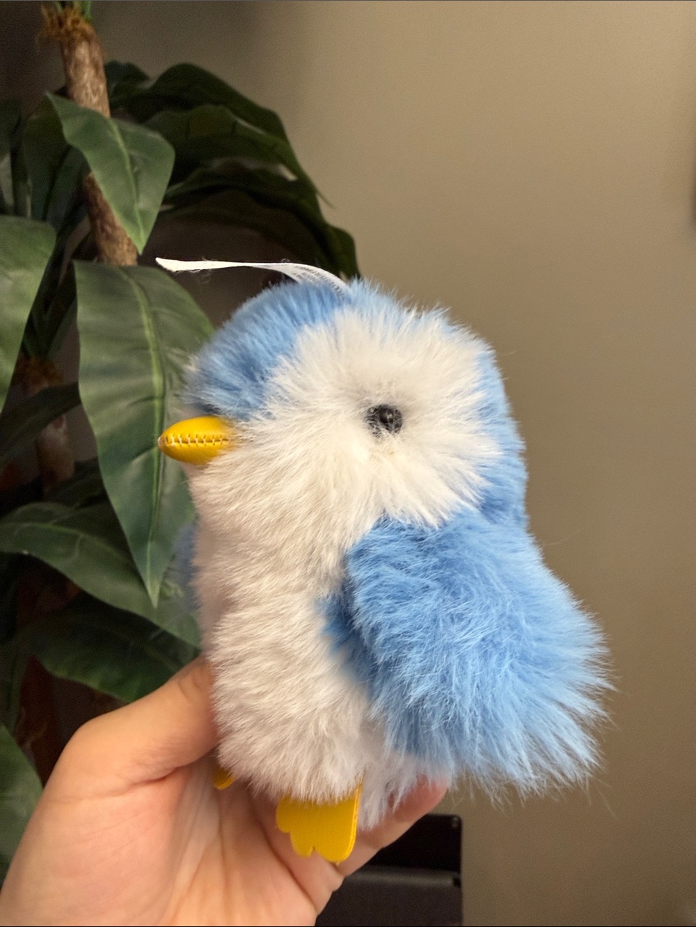 Small Plushies Baby Penguin Plush Fluffy Bag Keychain Leather Beak / Feet